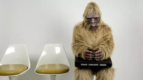 From cardboard heads to yetis: Weird stock images galore