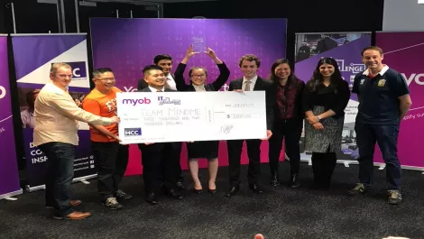 Wellington students win MYOB IT Challenge with virtual assistant app