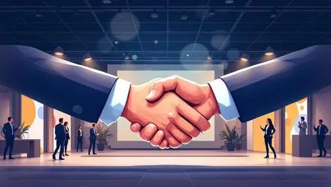 Dynamic business handshake partnership large format marketing uk corporate