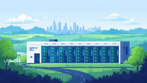 Modern data center uk countryside servers green surroundings digital growth