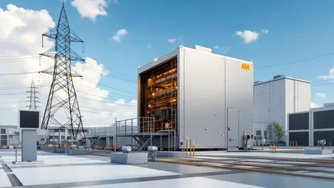 Realistic small modular nuclear reactor modern industrial setting technology infrastructure