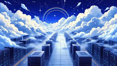 Realistic modern data centers rows computer servers cooling cloud computing