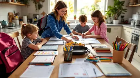 Australian school morning kitchen table planners checklists