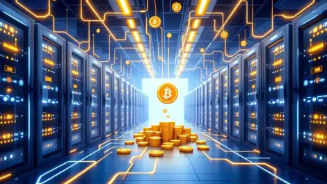 Modern bank data center blockchain digital asset custody scene