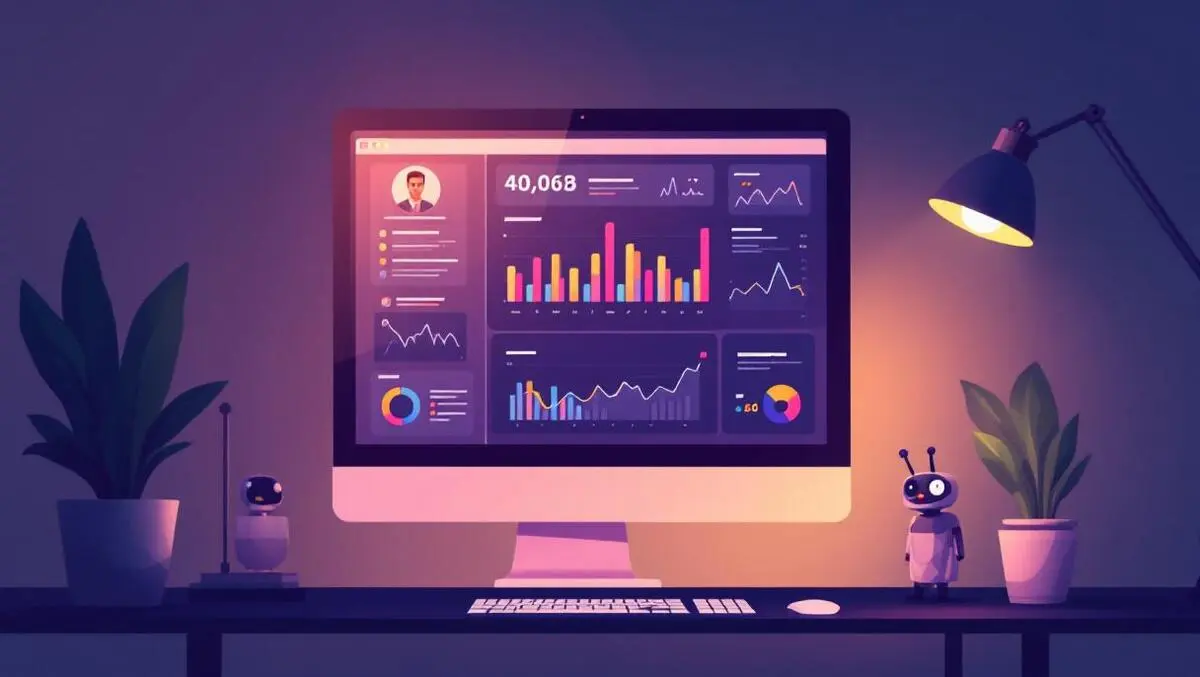 Developer dashboard with charts and ai chat monitoring vector scene