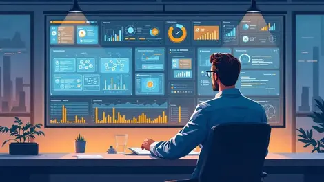 Editorial soc analyst reviewing ai assisted cyber defense board oversight